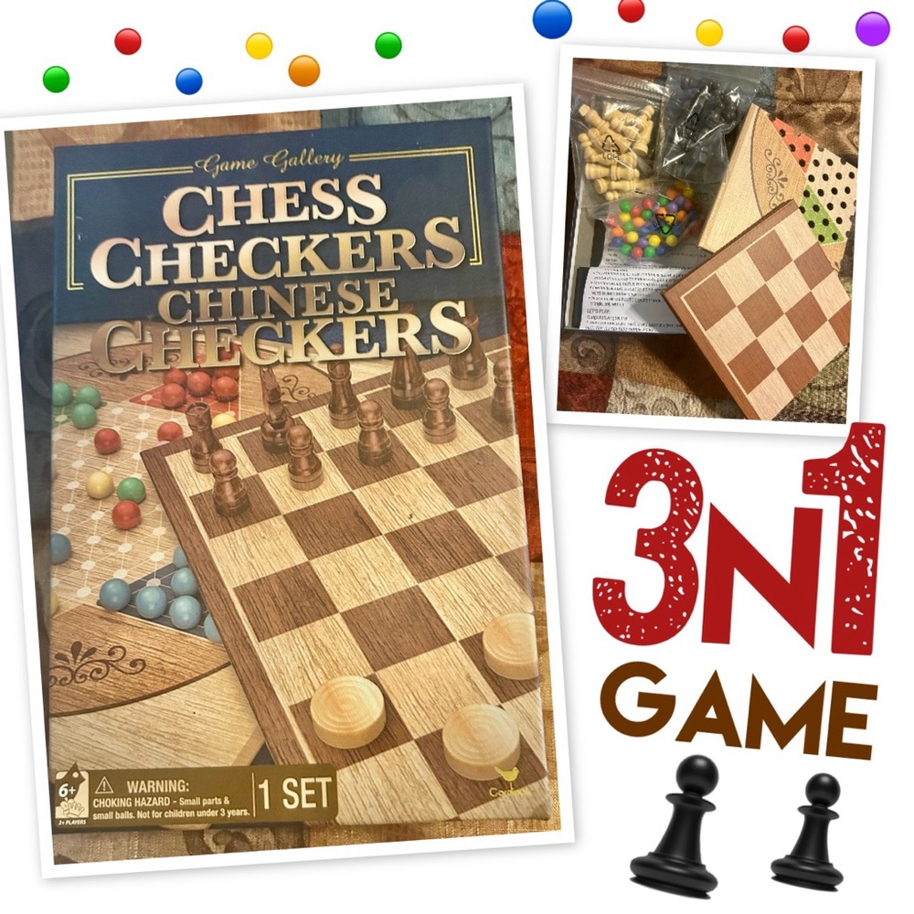 3N1 Chess, Checkers, & Chinese Checkers